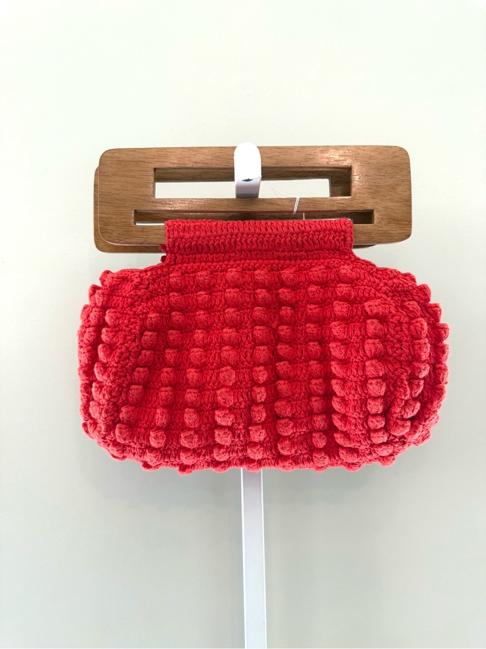 Cleobella Grenadine Tulum Bag NWT Red Crochet Wood Bag OS